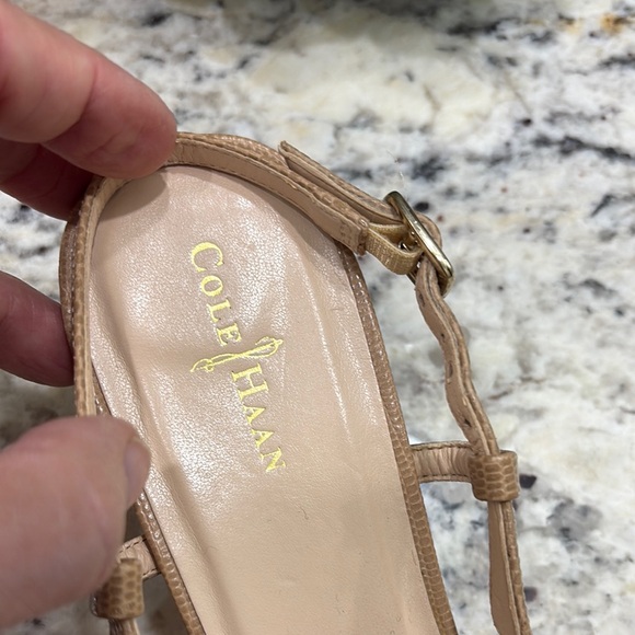 🔥Closet Clear Out🔥. Cole Haan Tan Kitten Heels with Slingback Design - Picture 2 of 8